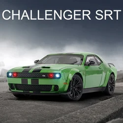 1/22 Challenger SRT Hellcat Demon Eyes Cars Models Toy 4 Doors Opened Sports Car Light Music Vehicles Collection Kids Toys Gifts