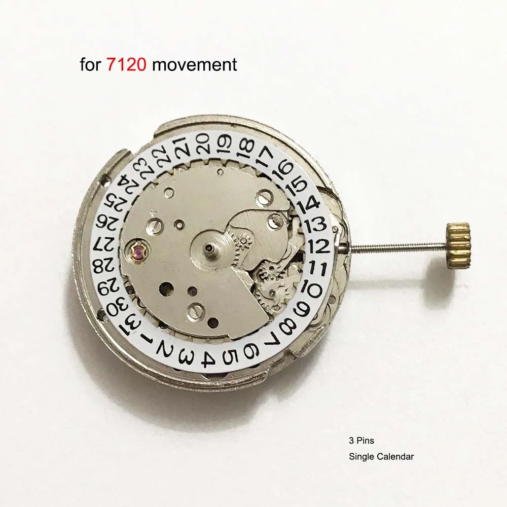 Single Calendar Watch Movement for 7120 Mechanical Movements Repair Part Replacement Watches Accessories