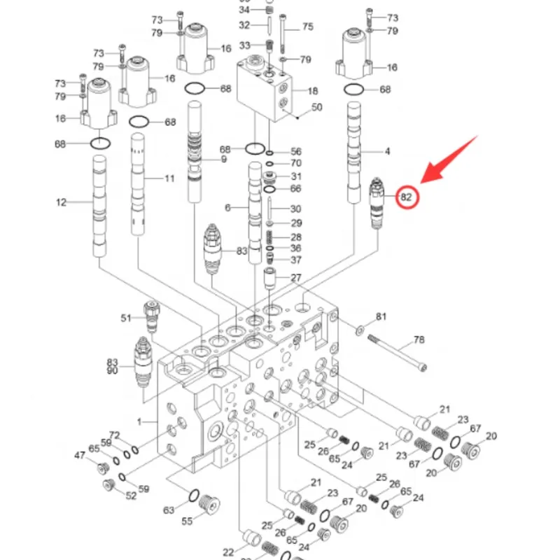 HYDRAULIC PARTS MAIN RELIEF VALVE XKBF-00094 FOR HYUNDAI R110-7 R140LC-7 R160LC-7 R180-7 R290-7 R305LC-7 MAIN CONTROL VALVE