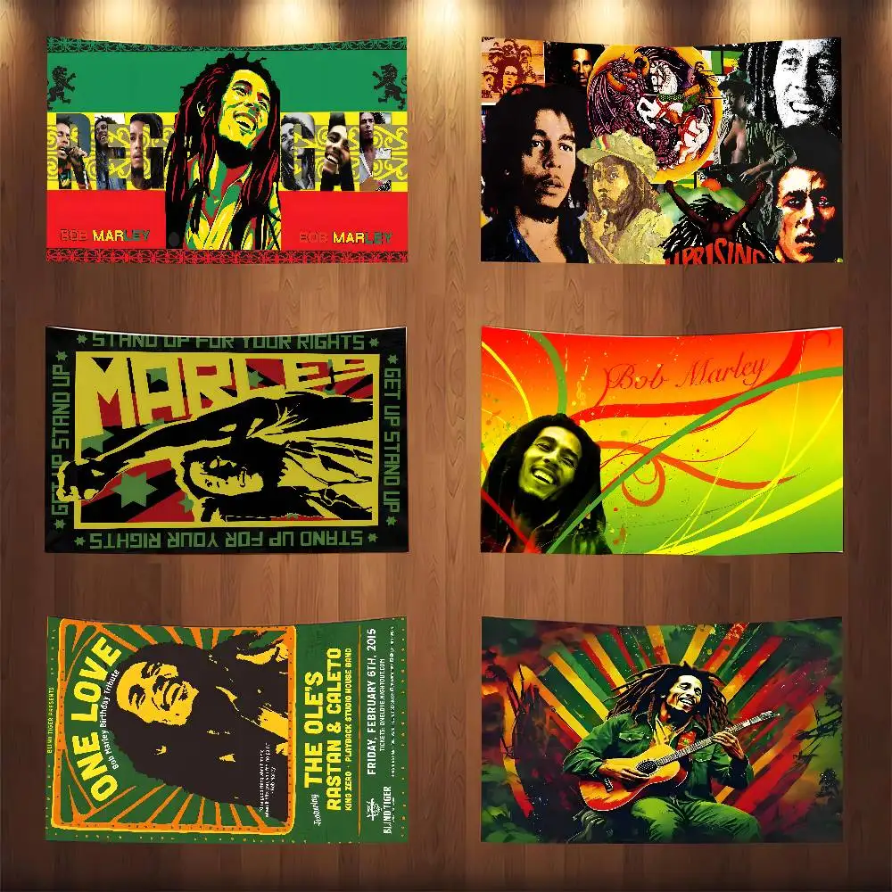Bob Marley Reggae Music Jamaican Style Flag Banner Tapestry Outdoor Decors Garage Decoration Funny Flags For Bedrooms Flaga