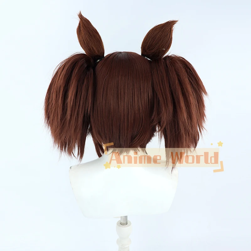 أوما موسومي بريتي ديربي إيناري وان شعر مستعار تأثيري الذيل والأذنين أنيمي لعب الأدوار زي حفلة الدعامة الشعر الاصطناعية الحرارة شعر مستعار للهالوين