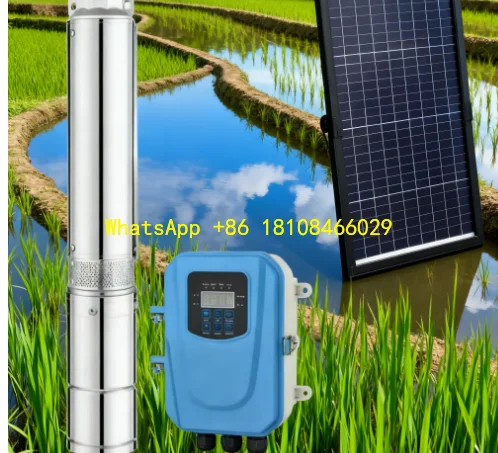 Caudal de bomba solar anticorrosión de 2200W 220V: 4,5 M3/h Profundidad de cabeza/pozo: 72 m para riego de invernadero desierto (cactus/verduras)