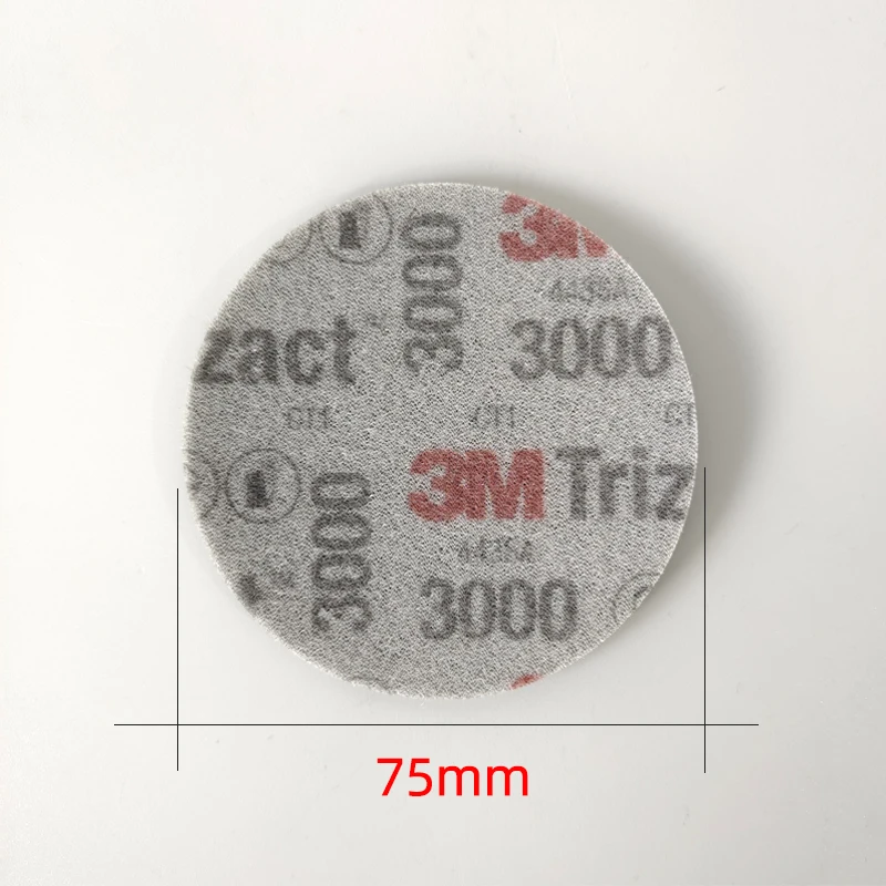 3M 02087 Trizact Foam Disc Back Flocking Sponge Dry Grinding Sandpaper Car Paint Repair 3000 Mesh Grit 75MM 3Inch Abrasive