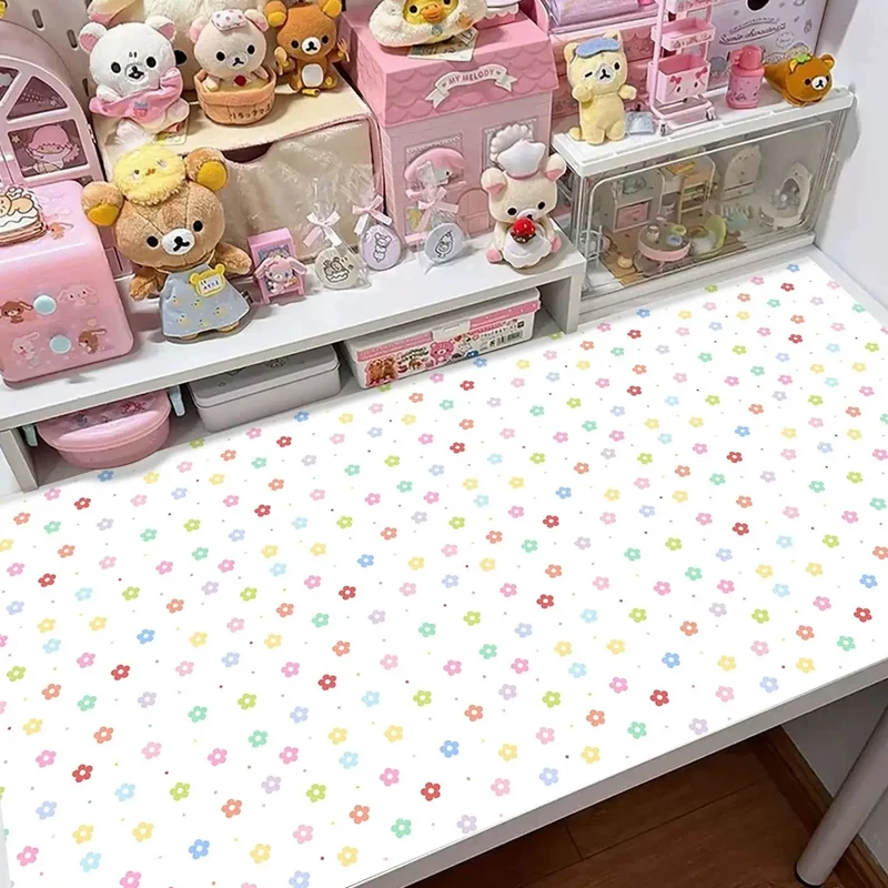 Lovely Flower PU Leather Mouse Pad Strawberry Note Lucky Clover Mouse Pad Office Desk Mat Waterproof Non-Slip PU Desk Mat Pad
