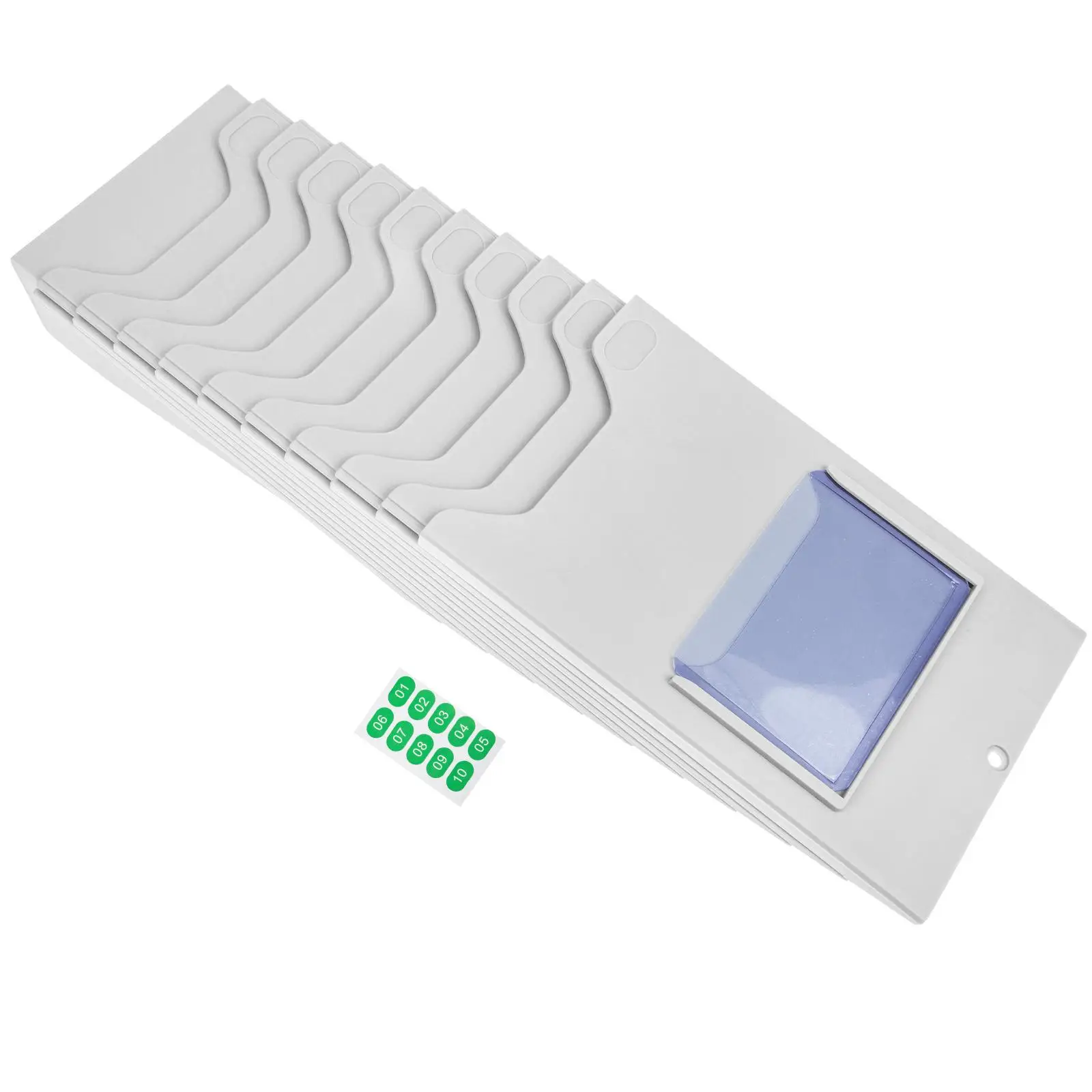 

Material Card Rack 11 8CM Plastic Stand Multi Pockets Holder Employee Badge Rack Storage Shelf Garage Organizers