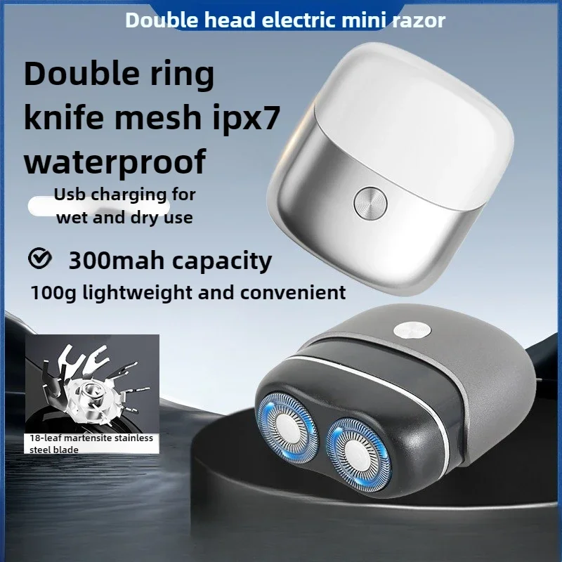 New Mini Electric Shaver Full Body Wash Double Head Magnetic Beard Knife Household Portable Men's Razor Shaving Machine for Men