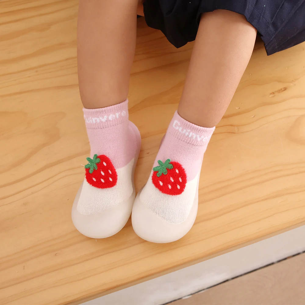 Baby Shoes Thin Cotton Anti-Slip First Shoes Baby Toddler Shoes Cute Fruits Doll First Walker Kids Soft Rubber Sole Boots