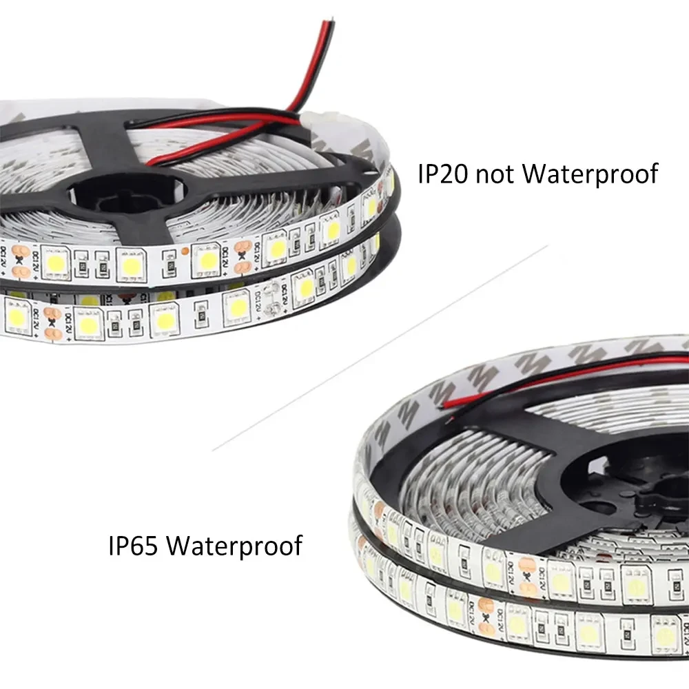 5M światła listwy RGB LED 2835 5630 5050 SMD DC12V IP20 IP65 wodoodporna taśma z taśma diodowa 60 diodami/M do dekoracji domu