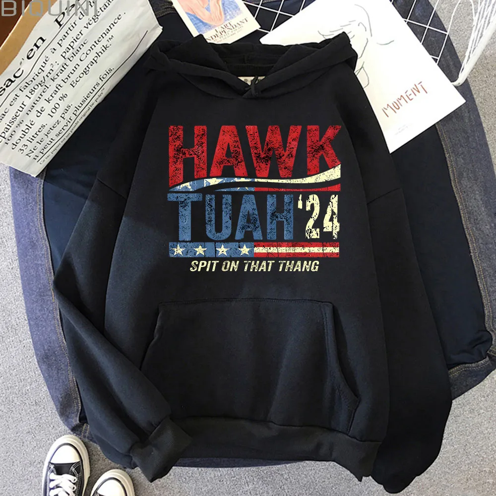 

Hawk Tuah 24 Spit on That Thang 2D Print Cotton Hoodies Hooded Men Sweatshirts Round Neck Long Sleeve Harajuku Vintage Clothes