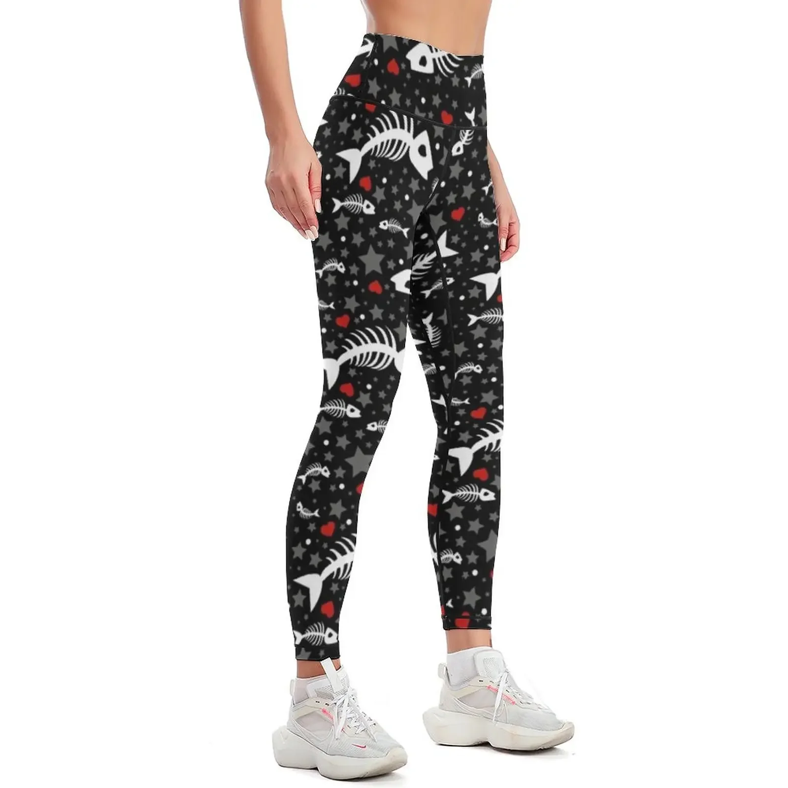 Fish Bone Confetti Leggings Legging sexy woman Sports pants woman sports for push up Womens Leggings