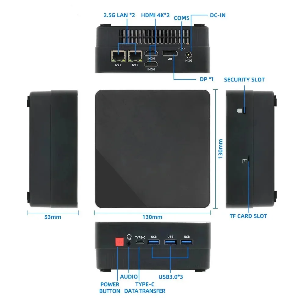 Mini PC de jeu AMD Ryzen 7, ordinateur de poche, touristes, HDMI, LAN, Wi-Fi 6, 4800H, 5800H, NUC, bureau, DDR4, NVMe, quatre écrans, 5825U, R5 4500U