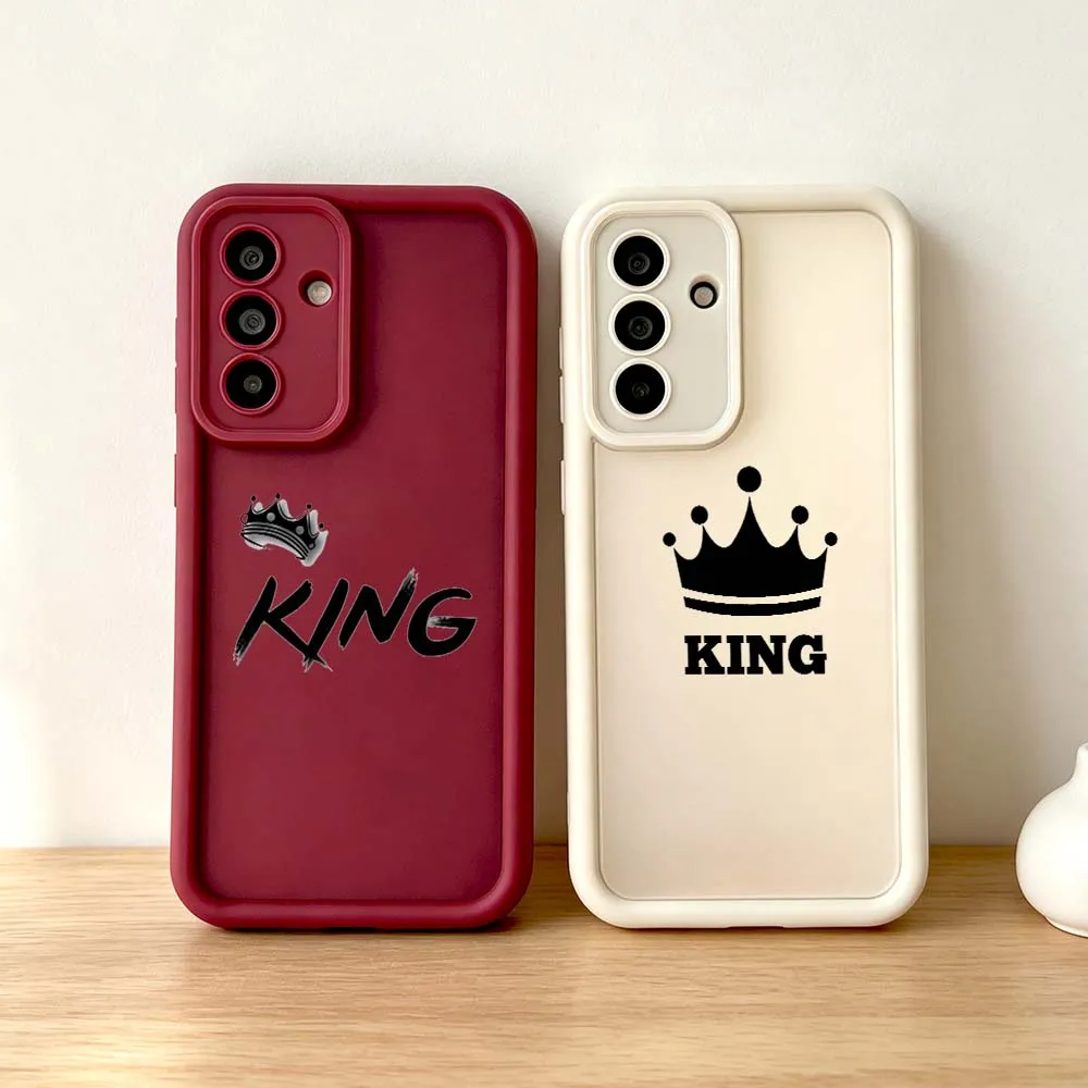 Cartoon King Crown Logo For Samsung Galaxy A73 A72 A71 A56 A55 A35 A25 A54 A53 A52 A51 A32 Eye Ladder Phone Case Gift