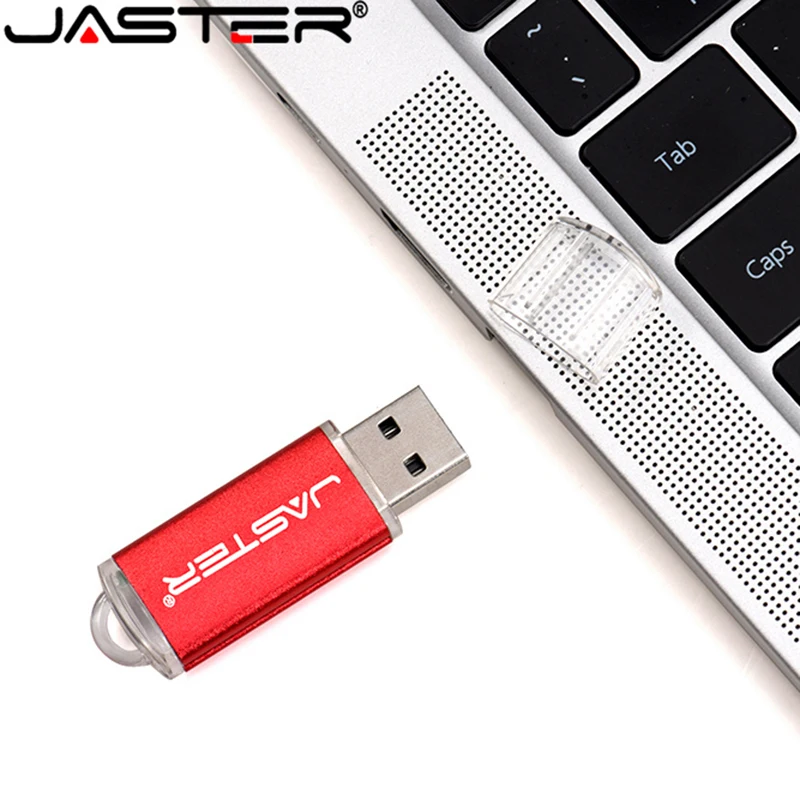 

JASTER New USB 2.0 Flash Drive 64GB With Key Chain 32GB pen drive 16GB 8GB 4GB Memory stick 9 Colors Creative U disk for Laptop