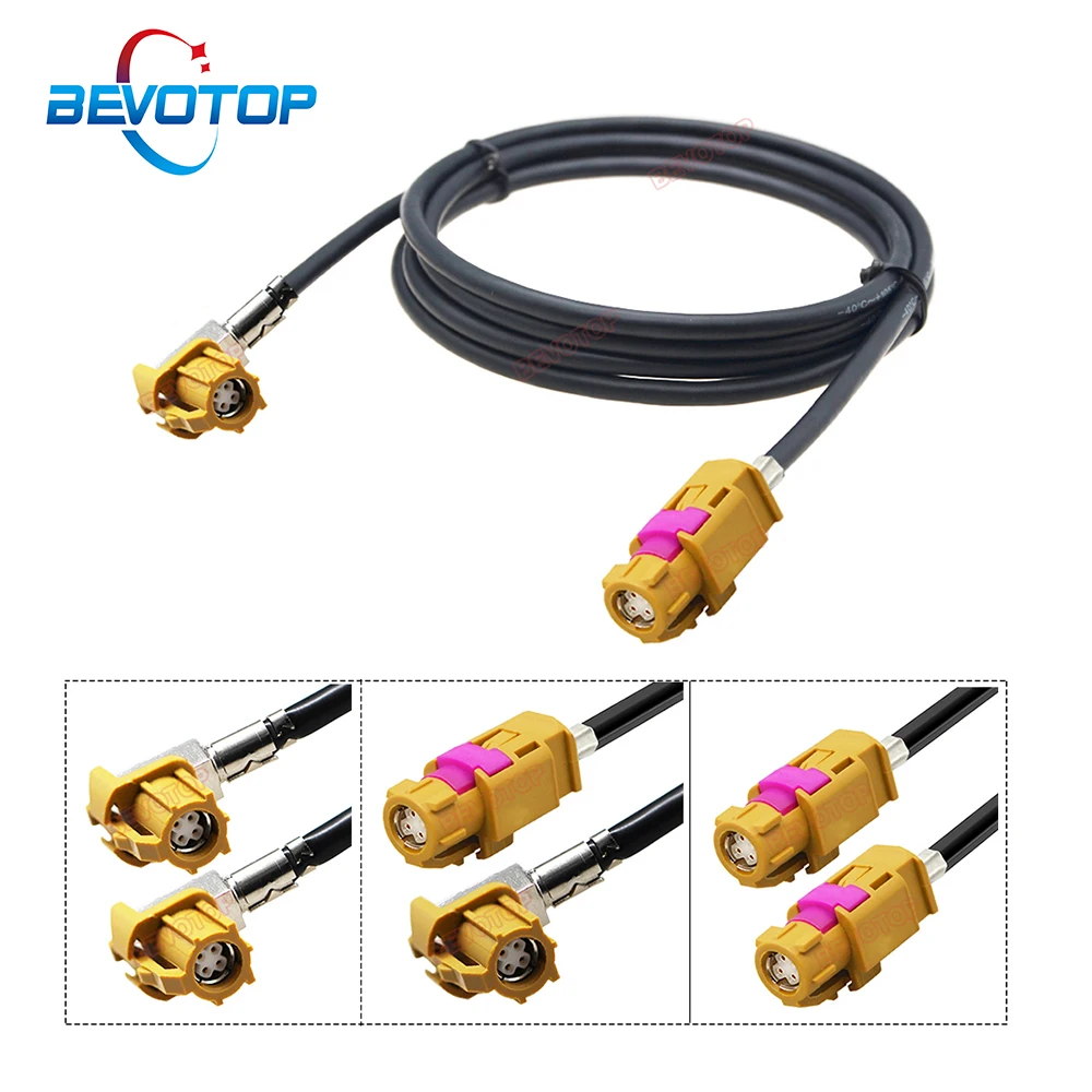 

BEVOTOP 4 Pin LVDS HSD Cable Curry K Code Female to Female Jack 535 4-Cores Cable HSD Cable Car USB Electric Cable Harness Wire