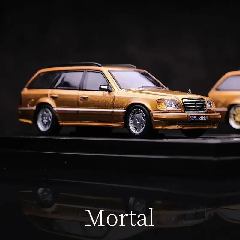 モータルダイキャストモデルカー、1:64 MB、s124、レイクブルーとゴールドの認定299