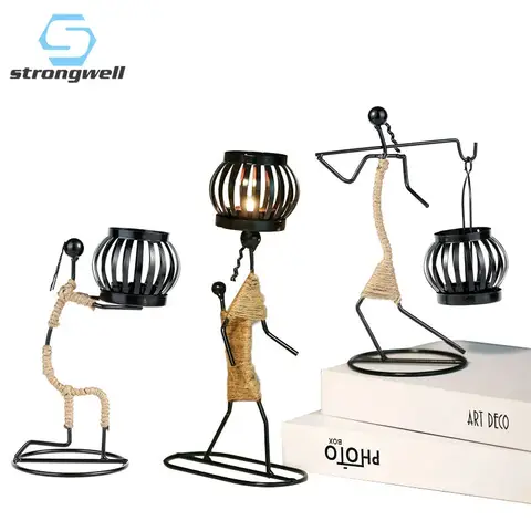 Nordic Metal Candle Holder Sculpture Strongwell
