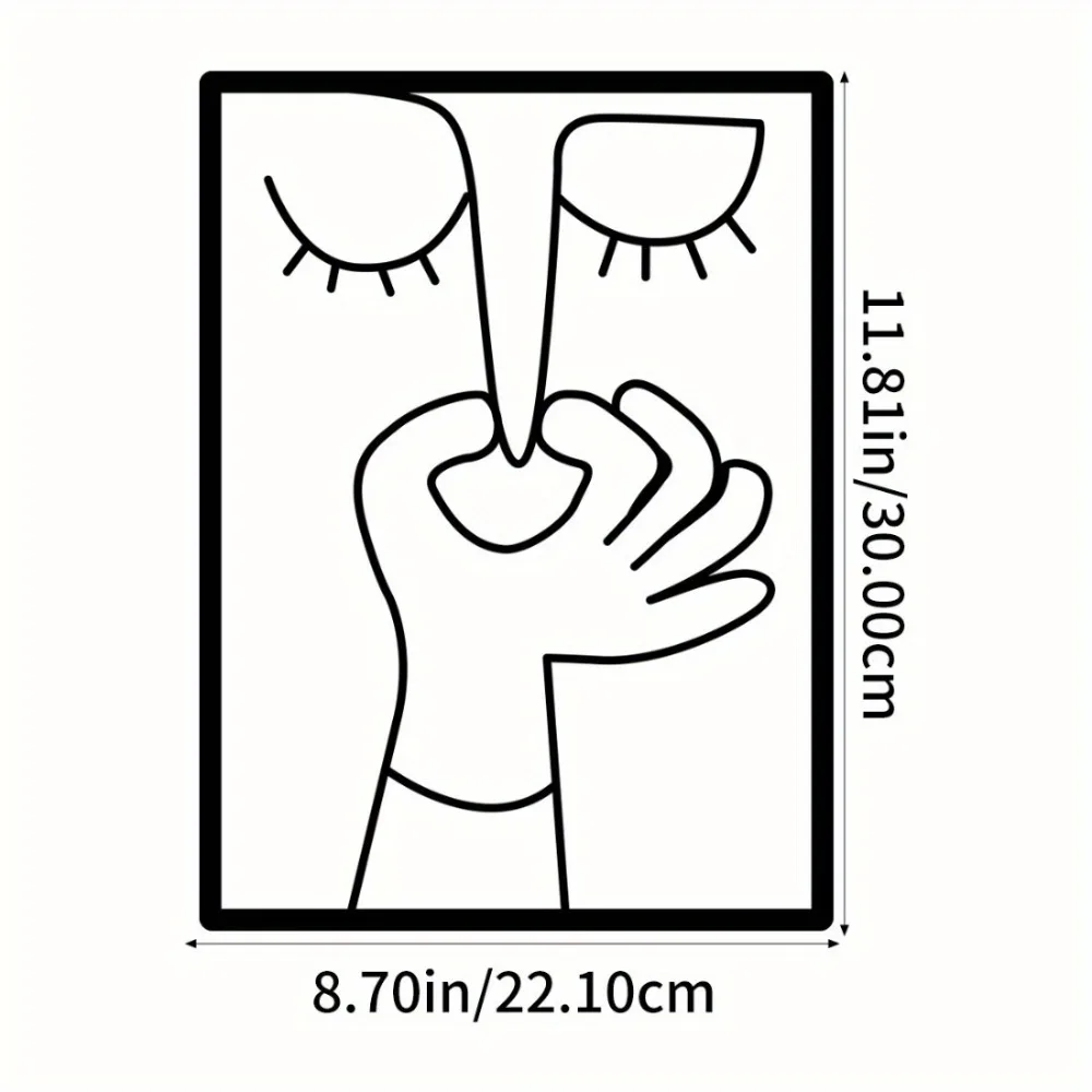 1pc Funny Metal Toilet Wall Art - Minimal Line Bathroom Sign, Guest WC Restroom Decor