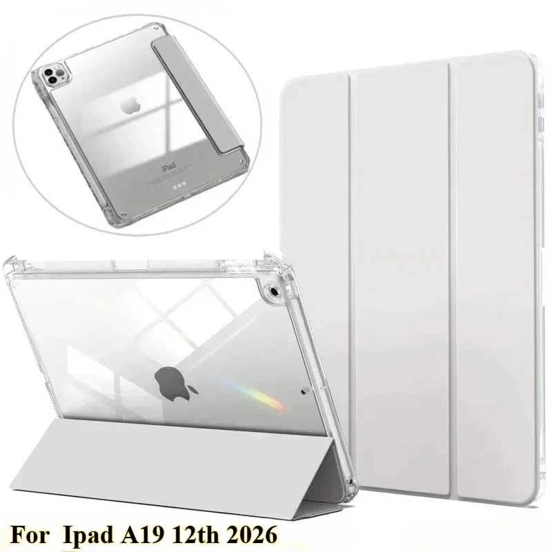 

Прозрачный чехол-подставка HD для iPad 2026 A19 12-го поколения, A16 11-го поколения, Pro 11, 12.9, 13, M4 10.2, 9.7, 10.9, 10.5, Air 8, 7, M4, M3, 6, 5, 10/9/8-го поколения