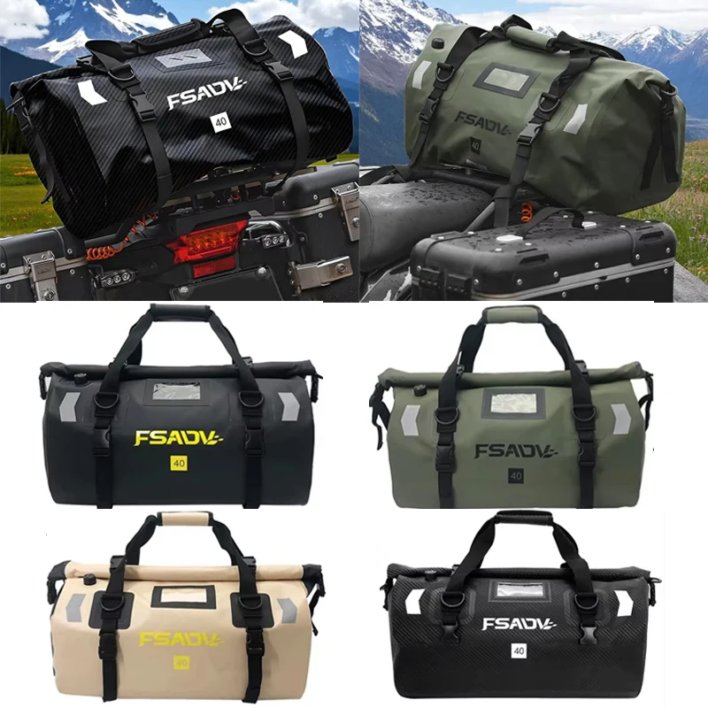 Motorcycle Waterproof Tail Bags Back Seat Bags Travel Bag Motorbike Scooter Sport Luggage Rear Seat Bag Pack 40L 66L