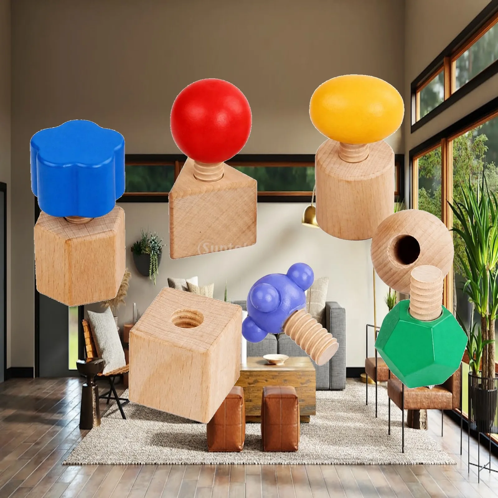 Count and Twist Geometric Shapes Toy Hands-on Sorting and Matching Toy Set Colorful Long-Lasting for Preschoolers, Preschool