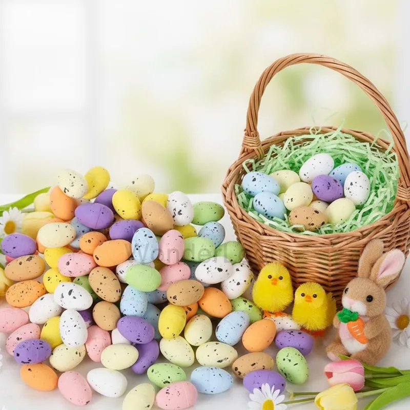 50-500PCS Artificial Bird Eggs Colorful Foam Easter Mini Eggs for Spring Party Basket Stuffers Decoration Supplies