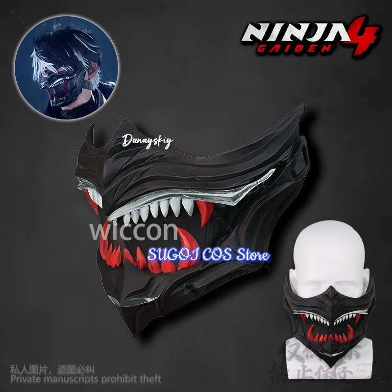 أنيمي لعبة النينجا جيدن 4 تأثيري ثلاثية الأبعاد حمض البوليلاكتيك قناع الدعائم اكسسوارات لجميع القديسين حفلة عيد الميلاد كوس فضي مخصص