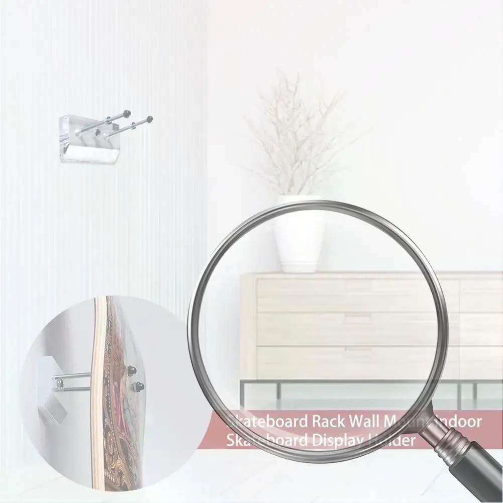 

Skateboard Wall Hanger Wall Mount Skateboard Display Rack Clear Skateboard Storage Holder Rack Acrylic for Skateboard Lovers