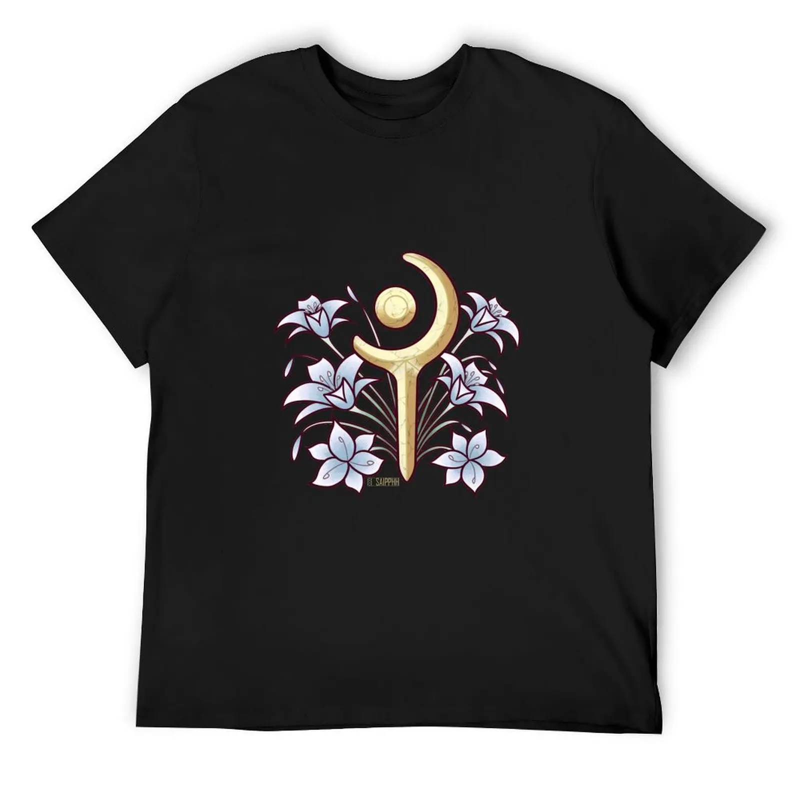 

FFXIV White Mage Job Symbol with Flowers T-Shirt custom t shirt Funny t-shirt blacks Blouse shirts men