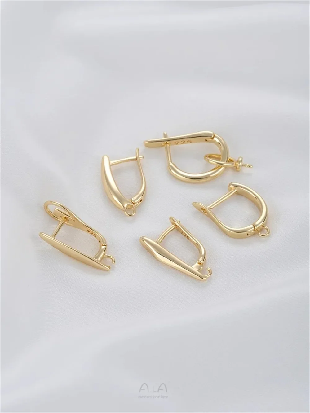 14K Gold-filled U-shaped Earrings with Open Sling Earrings Hanging Beads DIY Handmade Earrings Material Accessories E352