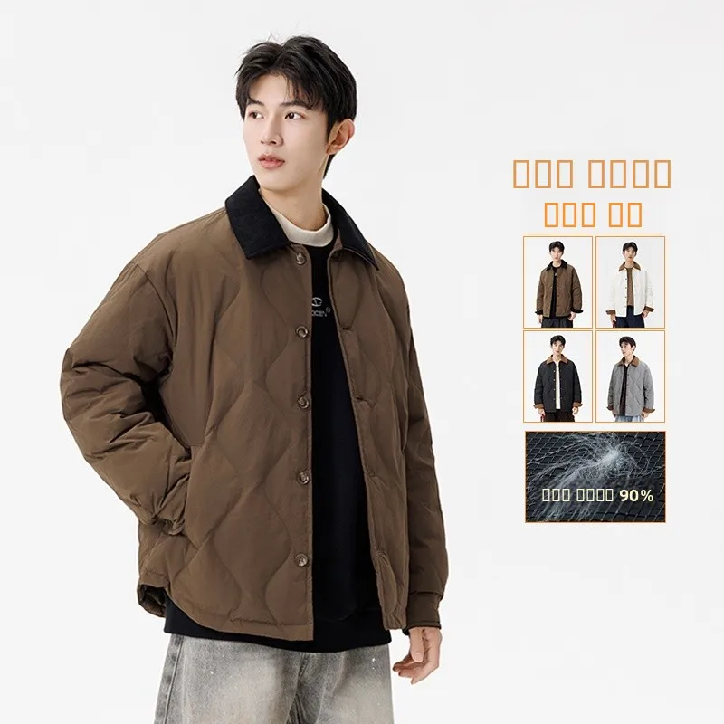

High-End Barn Sle Men's down Jaet 2025 Winter New Faion Turn-down Collar Workwear Utilitarian Classic Windproof Loose Fit