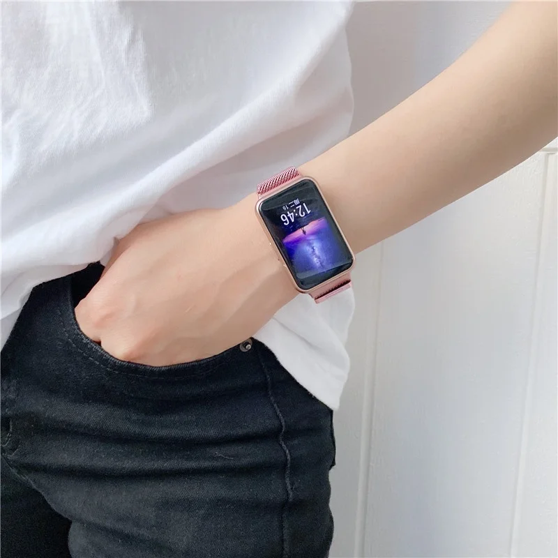 Từ Tính Milanese Thép Không Gỉ Dây Đeo Kim Loại Cho Đồng Hồ Huawei Watch Phù Hợp Với Đồng Hồ Thông Minh Smartwatch Vòng Tay Thay Thế Dây Đeo Thiết Kế