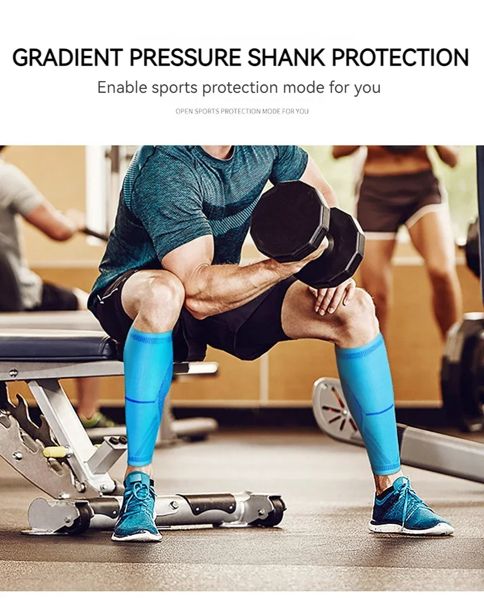 1Pcs Laufen Leichtathletik Kompression Ärmeln Bein Wade Schienbeinkantensyndrom Ellenbogen Knie Pads Schutz Sport Sicherheit Unisex – Detail 9