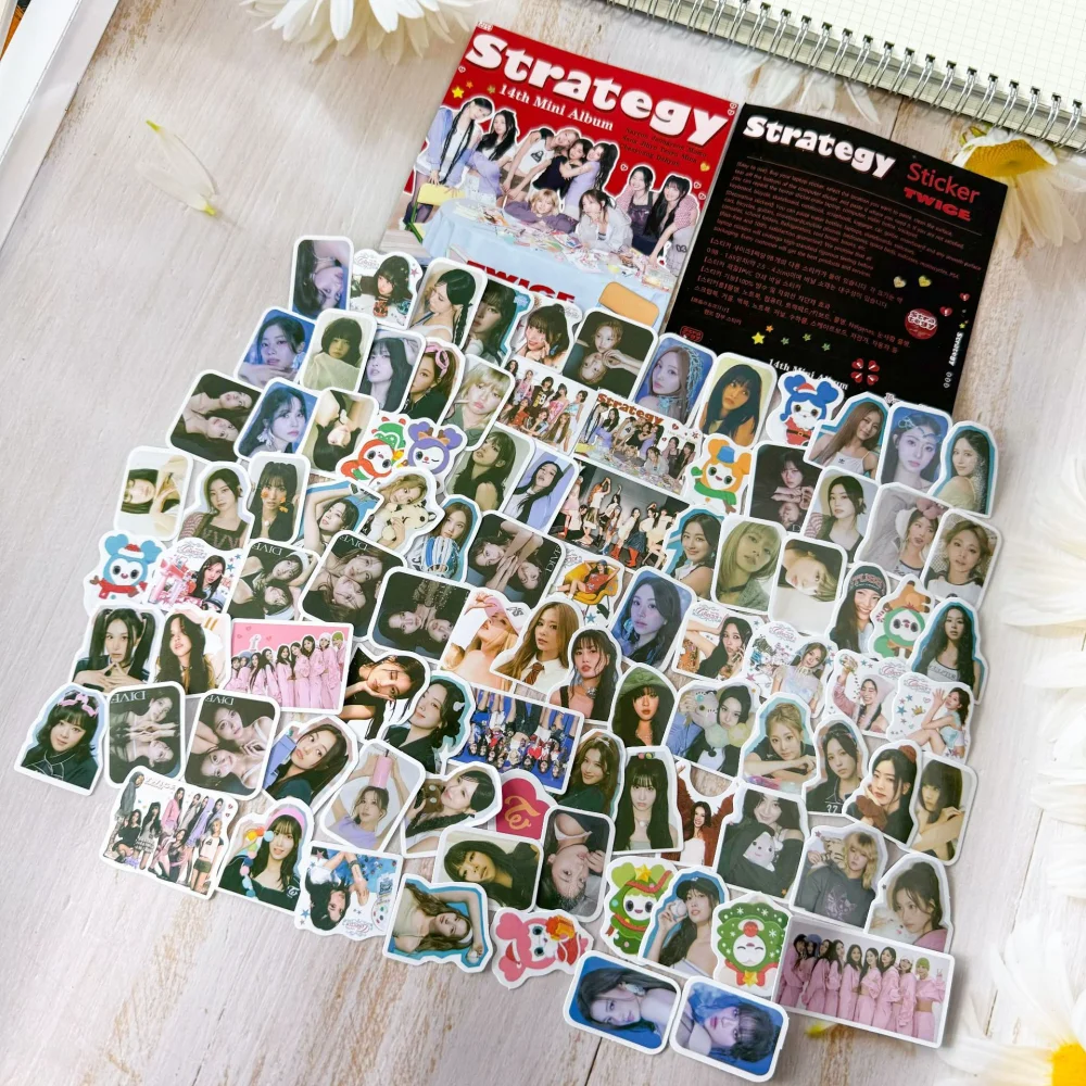 Neue 98PCS KPOP Pop Musik Gruppe Zweimal Thema Party STRATEGY Neue Album Skateboard Wasser Tasse Aufkleber Festival Geschenk