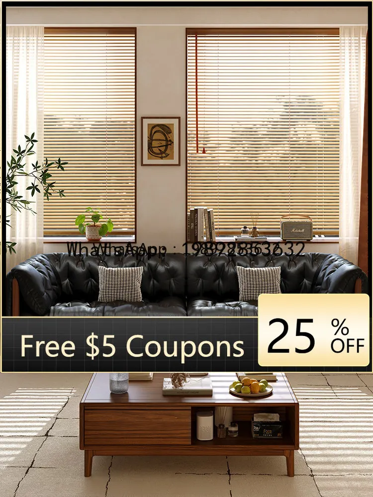 

AB French Retro Sofa Black Eco Leather Sofa with Removable and Washable Cover