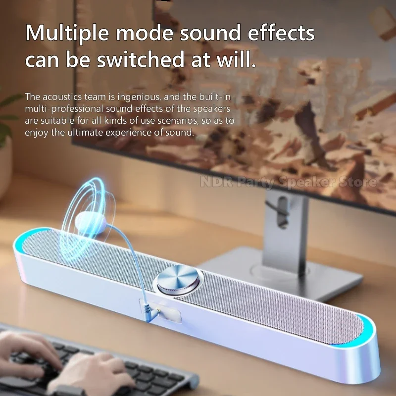 Nuevo Popular Mega Bass Bluetooth altavoz inalámbrico ordenador barra De sonido altavoces De cine en casa PC TV altavoz Caixa De Som