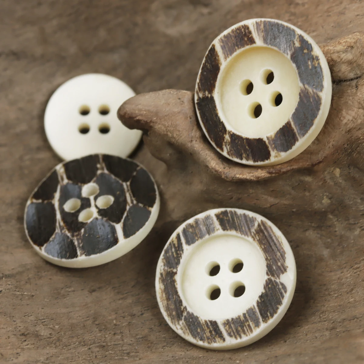 6pcs Natural White Bone Buttons Heavy Sewing Supplies DIY SOJO Original Irregular Texture Marble Luxury Designer Suit Button