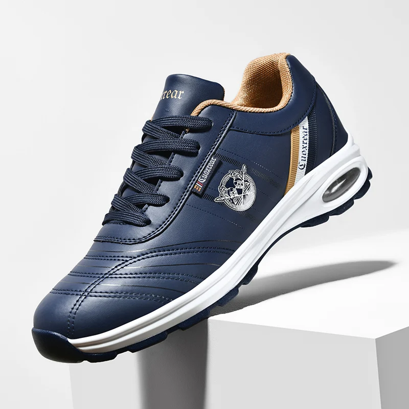 Men's Sneakers Versatile Air Cushion Running Shoes Male Platform Leather Vulcanized Shoes Breathable Men Casual Sport Shoes