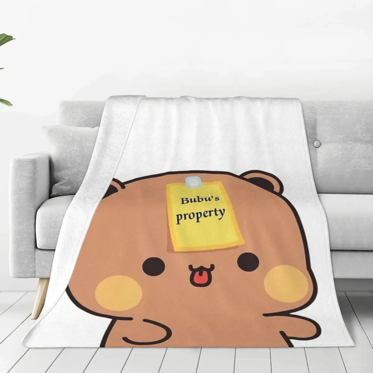 Bubu Dudu Panda And Brownie Bear Couple V8 2024 Blanket Soft Warm Flannel Throw Bedspread for BedPicnic Travel Home Sofa