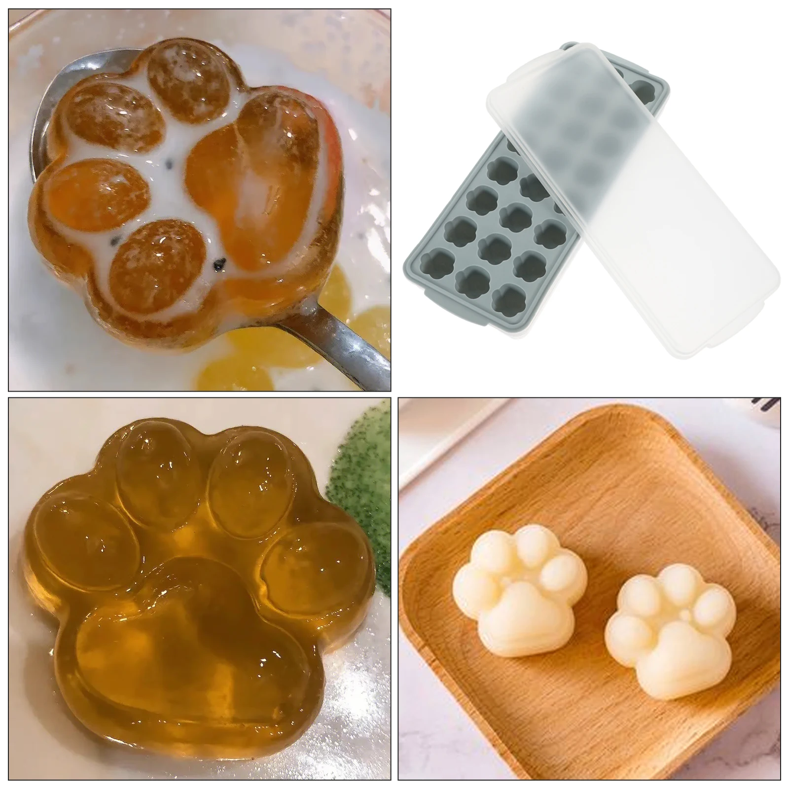 

24 Holes Heart Shaped Ice Cube Tray Silicone Mold with Lid BPA Tool for Cocktails Cold Drinks Coffee Juice