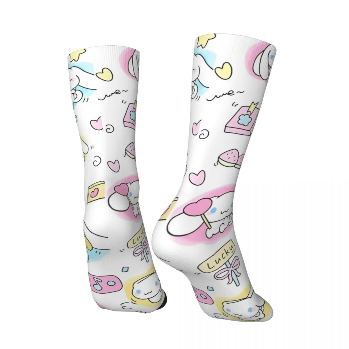 Calcetines Cinnamoroll Medias góticas Calcetines de skate suaves y transpirables para hombre Calcetines antideslizantes con gráficos de otoño