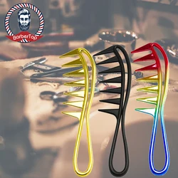 Styling Comb  Electroplated Color Men'S Oil Hair Combs Professional Salon Accessories Tools Haircut Shark Oil Head Wide Tooth Co