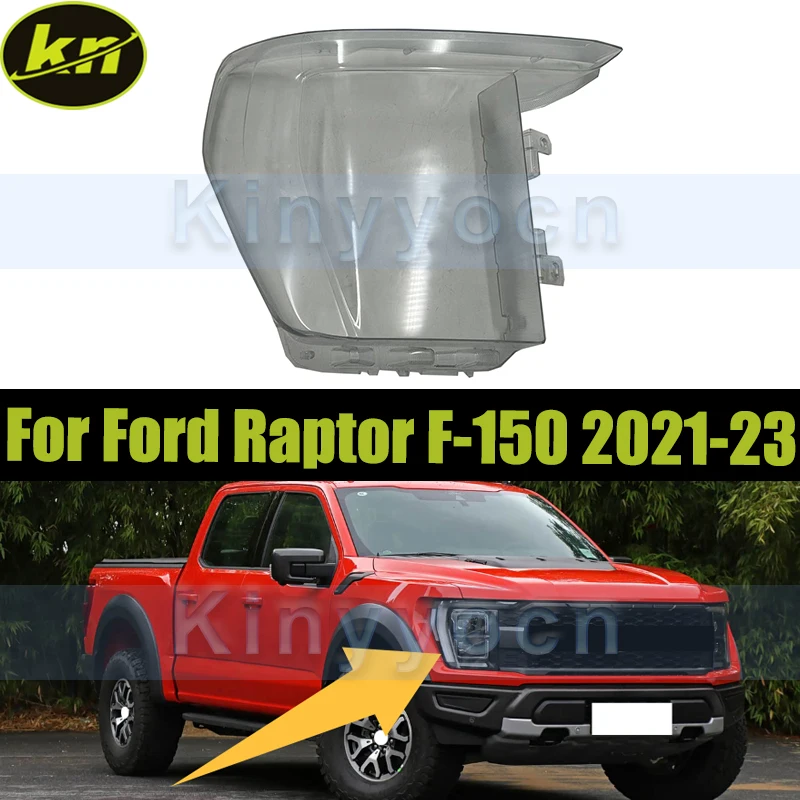 

Car Headlight Cover Shell For Ford Raptor F-150 2021 2022 2023 Front Headlight Glass Cover Shell Replacement Lampshade