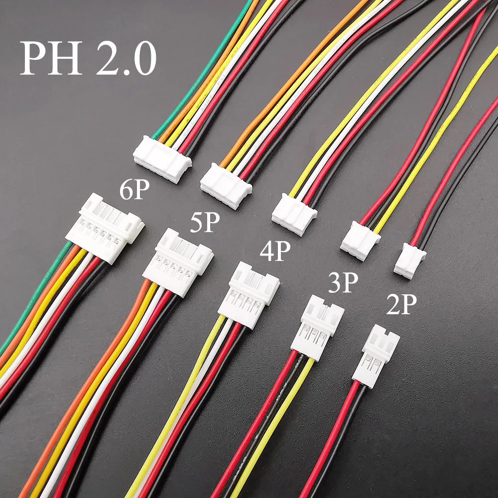 5/10Pairs Micro JST PH2.0 Male Female Plug Jack Cable Connector  PH 2.0mm Terminals Wire 100mm 200mm 26AWG