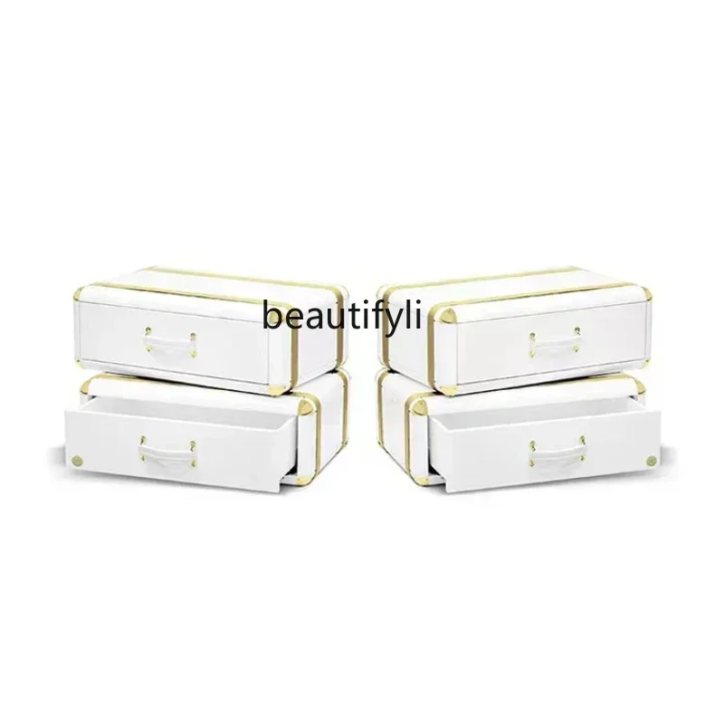 

1lDesigner Light Luxury Bedside Table Simple Small Apartment Bedroom Storage Organizer Bedside Cabinet