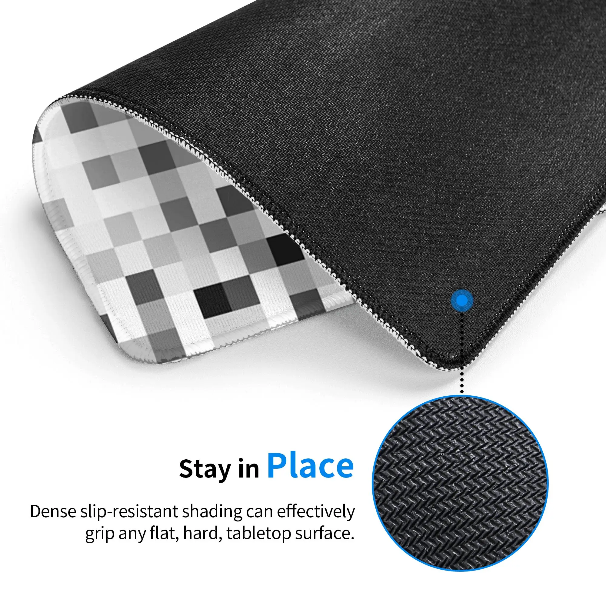 Block Art Grey And White Camouflage Mouse Pad Computer Keyboard Mouse Mat Gaming Laptop Desk Mat Office Accessories Table Mats