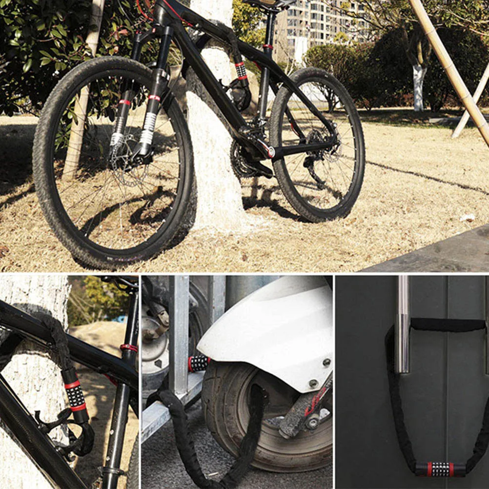 Anti-Theft Bike Code Lock 5-Digit Combination Chain Lock Portable Compact Easy Install Remove High Brightness Protective Coating