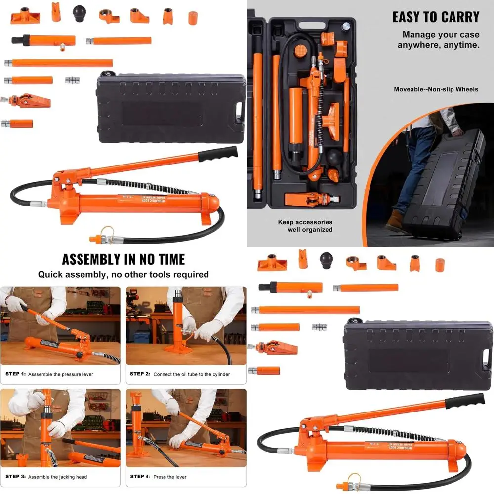 

Гидравлический домкрат на 10 тонн с насосом, шлангом 4,6 фута и инструментом для ремонта изогнутых рам, для ремонта автомобилей и тяжелой техники