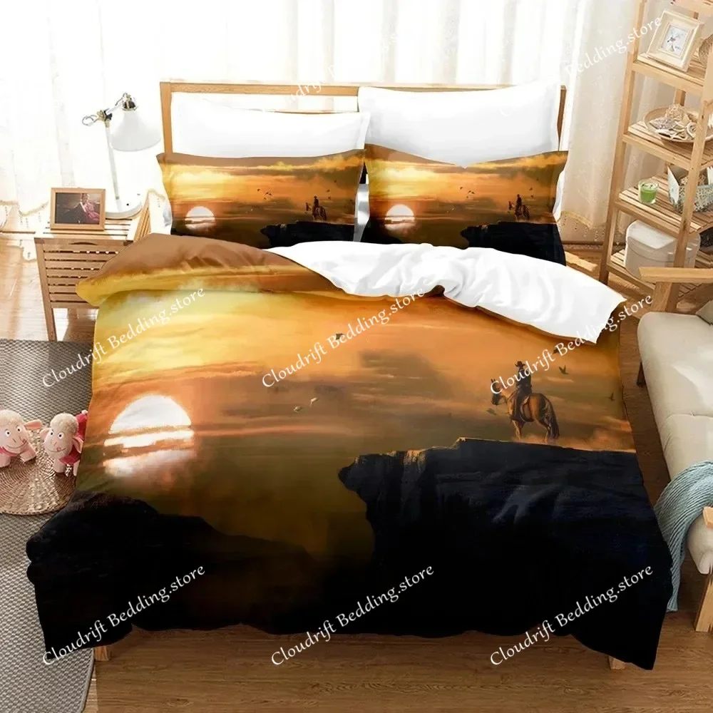 Game Bedding Set Red Dead Redemption 3d Print Bed  Quilt Duvet Cover Set Home Textile Queen King Size Kids Room Decor