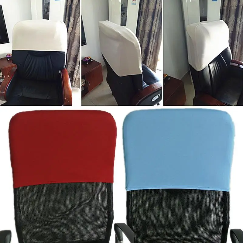 Head Pillow Cover Chair Back Cover Office Chair Backrest Cover Backrest Slipcover Chair Back Protection Dust-proof Solid Color