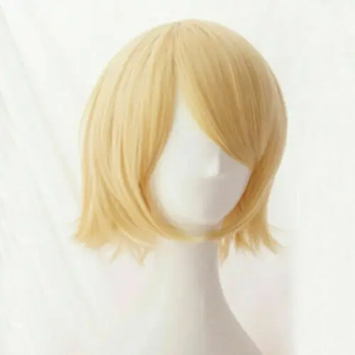 Vocaloid Peluca de pelo de Cosplay, pelo rubio corto, Kagamine Rin